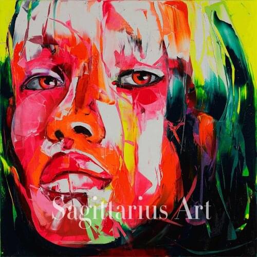 Handmade Hand painted Modern Abstract Wall Decor Fine Art Francoise Nielly Untitled 55 Oil Painting Artwork Canvas Painting art