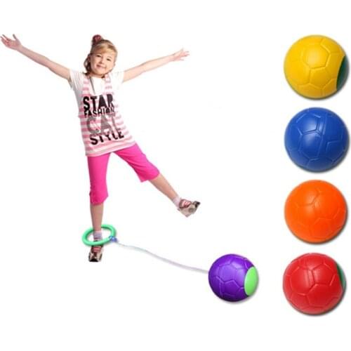 Bouncing Balls One Foot Flashing Skip Ball Jump Ropes Sports Swing Ball Random Color Children Fitness Playing Fun Entertainment