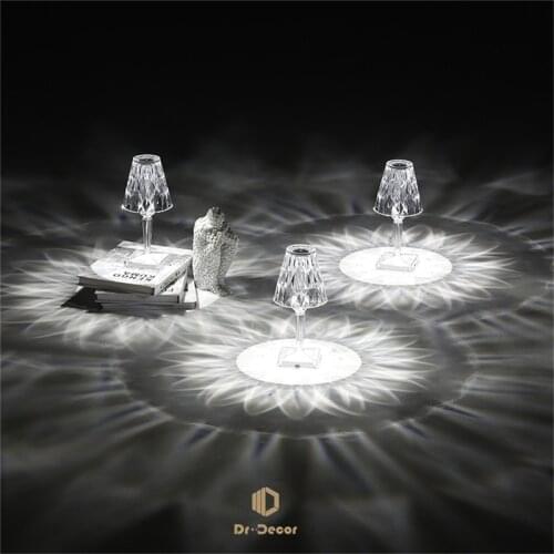 Nordic LED Touch Table Lamp USB Crystal Battery Desk Lamp Sensor Bar Table Light Decor Restaurant Romantic Fixture Bed Lamp
