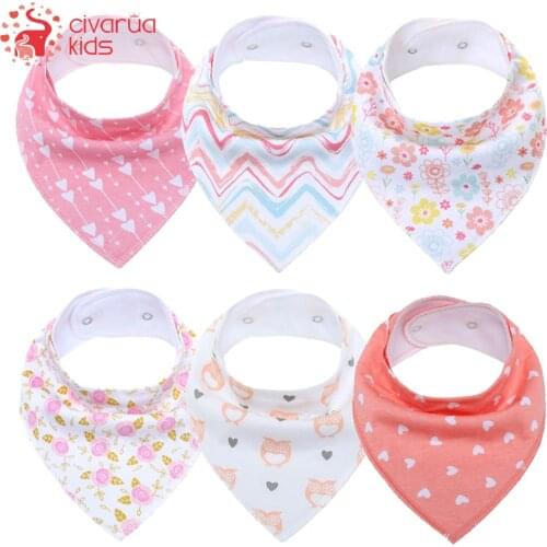 6Pcs Baby Bandana Drool Bibs Unisex Baby Bibs for Drooling and Teething Organic Cotton Soft and Absorbent Hypoallergenic Bibs