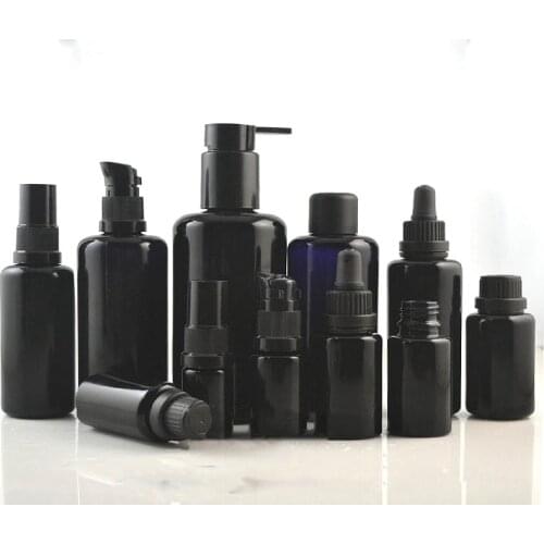 5ml Glass Dropper Bottle 10ml Black Purple Crystal Essential Oil Bottle 15ml Cosmtic Containers Bottle 20ml Refillable Toner Pot