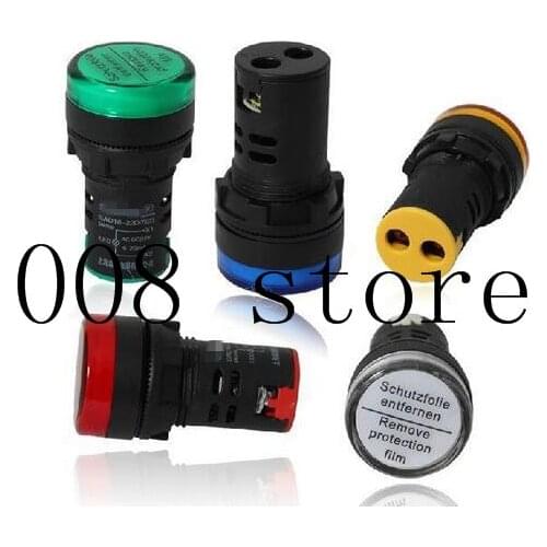 22mm LED Pilot Panel Indicator Lamp Signal Light LED Bulbs Sensor Light Power Indicator 5 colors 5 volages at your choice