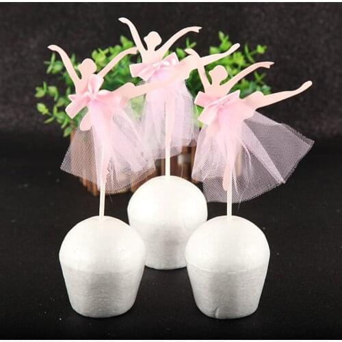 Dance Girls Cake Cupcake Toppers Girls Kids Birthday Party Decoration Supplies Ballet Girl Cake Toppers 5pcs/lot