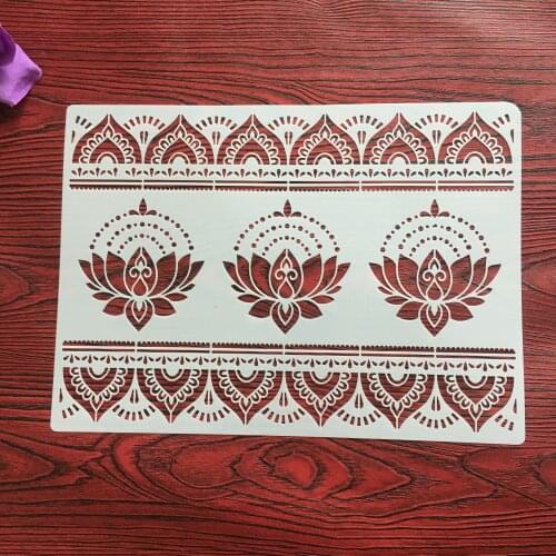 A4 29 *21cm Mandala stencils for diy scrapbooking plastic stencil for cake decorating wall stencil patterns for painting