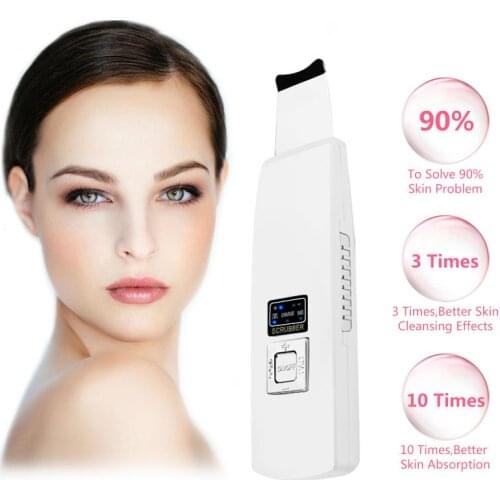 Rechargeable Skin Scrubber Ultrasonic Face Peel Deep Face Cleaning Machine Remove Dirt Blackhead Reduce Wrinkles whitening Tools