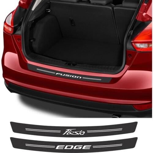 For Ford Fiesta Mondeo Fusion Explorer Escape Shelby Edge Ecosport Kuga Mustang ST Car Rear Bumper Protector Sticker Accessories