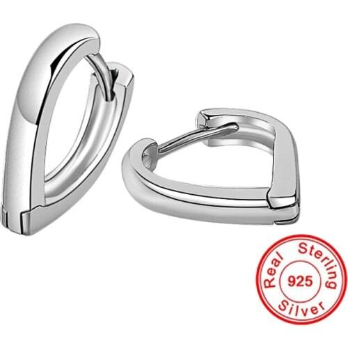 Fashion 925 Sterling Silver Color Earring For Women Heart Shape S925 Simple Female Earring Wedding Engagement Fine Jewelry