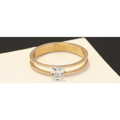 YUN RUO Korean Rose Gold Titanium Steel Diamond Wedding Ring Female Simple Wild Double Index Finger Ring Jewelry Wholesale