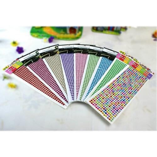 1 Sheet The new childrens cartoon DIY round Artificial Rhinestone paste diamond mobile phone stickers decorative stickers