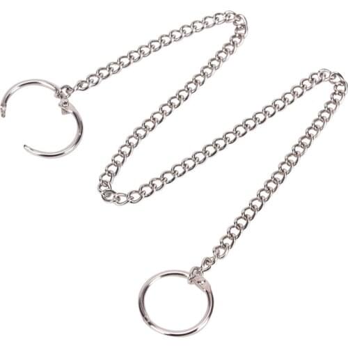 1pc 38cm Silver Ring Clip Keyring HipHop Jewelry Metal Wallet Belt Chain Rock Punk Trousers Hipster Pant Jean Keychain
