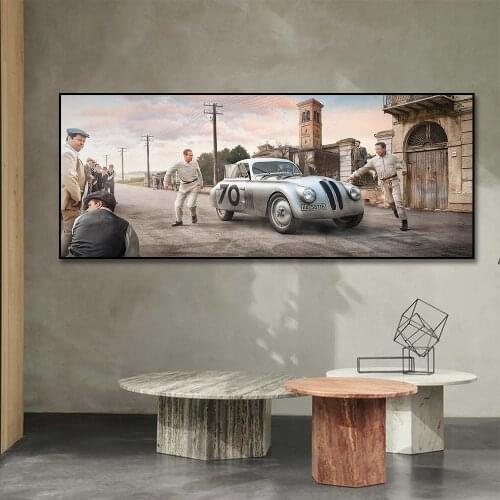 24 Hours Of Le Mans 1951 Racing Car Poster Painting Canvas Print Nordic Home Decor Wall Art Picture For Living Room Frameless