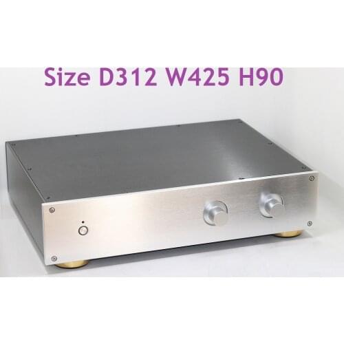 Size D312 W425 H90 All Aluminum Power Amplifier Case Tube Preamp Case Chassis DIY Aluminum Box WA19