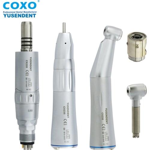 COXO Dental 1:1 Fiber Optic Low Speed Contra Angle/Straight Cone/Air Motor/Spare Cartridge/Handpiece Spare Head CX235-C