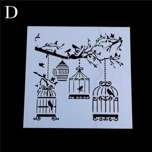 DIY Craft Layering cage tree brids Stencils For Wall Painting Scrapbooking Album Decorative Paper Cards