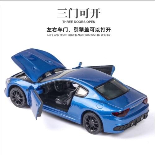 1: 32 Simulation Masaladi GT Sports Car With Acousto-optic Return Force Alloy Toy Car Model For Children And Boys Blue