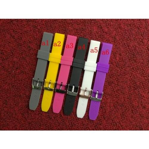 New imported silicone strap strap universal flat mouth rubber strap strap 14mm pin buckle watch accessories