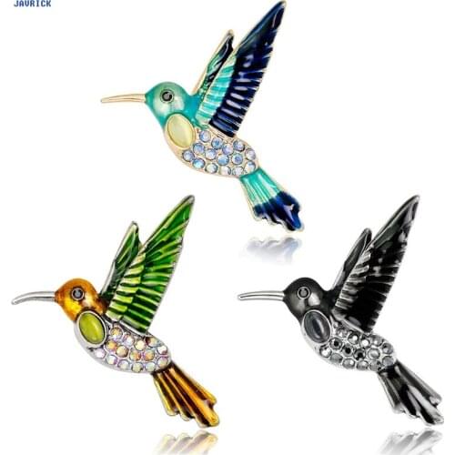 JAVRICK Bird Brooch Fashion Rhinestone Clothing Backpack Pins Enamel Corsage Badge Icons Suit Decoration