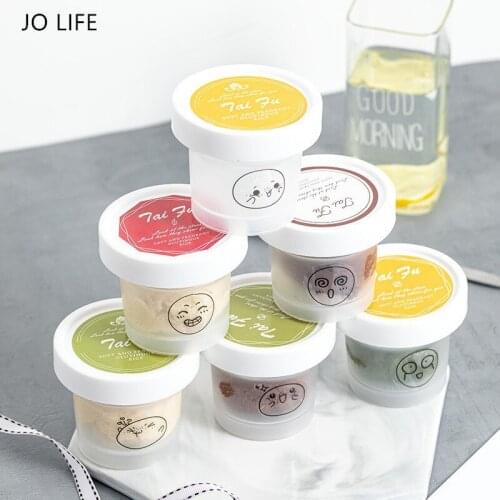 JO LIFE 10pcs/set Semi-Transparent Frosted Ice Cream Cup With Lid 200ml Disposable Dessert Pudding Mousse Plastic Bowl