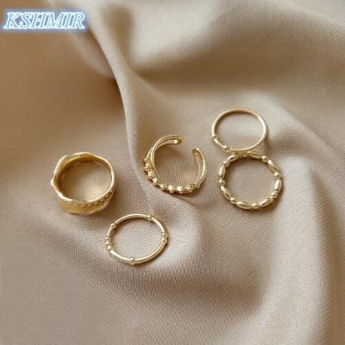 Kshmir Contracted Creative Alternative Hip-hop Personality Tide Female Metal Ring Cocktail Ring Wedding Women Exaggeration