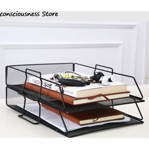 Creative File Data Rack Desktop Office Supplies File Organizer Newspaper Bookshelf Pen Holder Desk Decoration