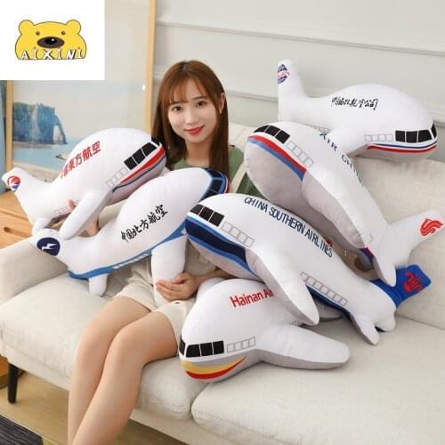 Aircraft Model Pillow Large Simulation Airplane Plush Toys Kids Sleeping Back Cushion Soft Aircraft Stuffed Pillow Dolls Gift
