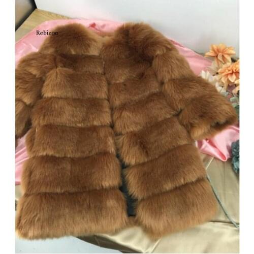 New Luxury Long Faux Fur Coat Women Thick Warm Winter Coat Plus Size Fluffy Faux Fur Jacket Coats abrigo piel mujer