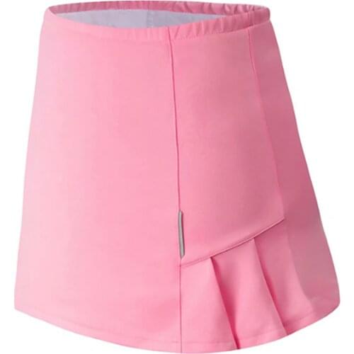 F3906 Plain Style Skirt Pleated At One Side Sporty Skort With Pocket Inside For Golf Tennis Running In Polyester Spandex Fabric