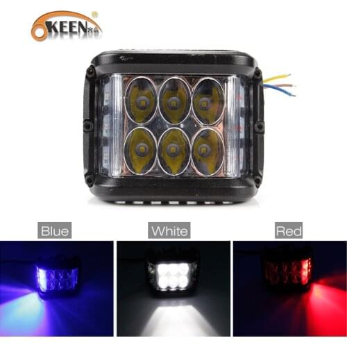 OKEEN 1x LED Car External Headlight 18W 6000K White High/Low Beam Motorcycle DRL Headlamp Spotlight Drive Fog Spot Flash Lights