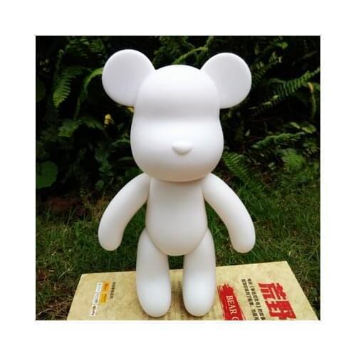 Wholesale 5pc one set 23cm Vinyl Cartoon Popobe Violence Bear Bearbrick Momo White Mold for DIY Graffiti painted