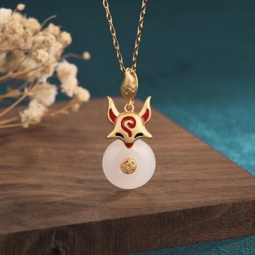 Chinese Fashion Retro Cute Fox Necklace for Women Vintage Palace Ethnic Animal Jewelry Trendy Teen Girl Friend Collier Femme