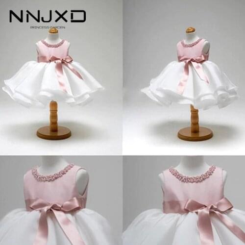 Vestidos Baby Girl Summer 2020 Brand Cute Lace Christening 12 Months Princess Newborn Toddler Girl Dresses Fancy Outfits Pink