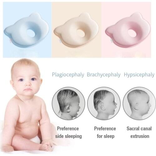 Infant Anti Roll Toddler Pillow Sleep Positioner Cushion Flat Newborn Head Neck Protect Slow Rebound Foam Memory Pillow Bedding