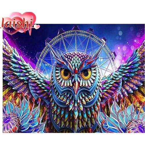 Full Square Diamond 5D DIY Diamond Painting Color owl 3D Diamond Embroidery Cross Stitch Rhinestone Painting Decor pictures kit