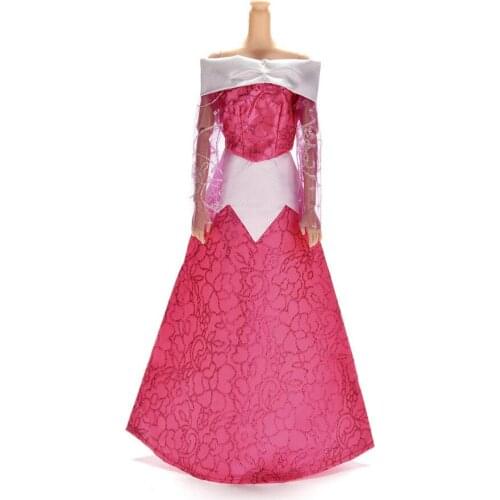 Princess Wedding Dress Fairy Tale Gown Copy Sleeping Beauty Aurora Clothes Outfit For babi Doll Kurhn Toy Dressing New