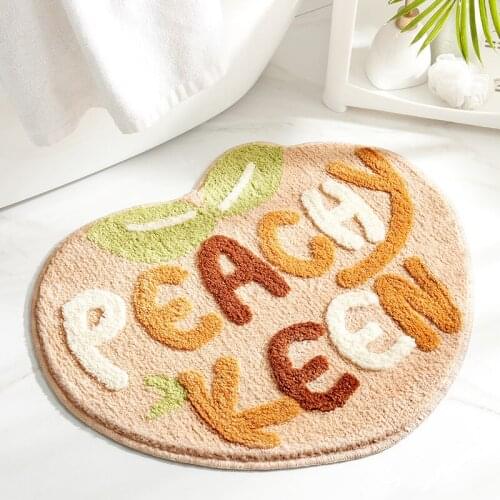 Simple Cartoon Letters Cute Bath Mats Absorbent Non-slip Area Rugs Soft Foot Pads Bedroom Entrance Footrest Tapetes