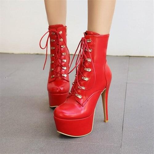 PXELENA 2020 Winter 34-45 Plus Size Sexy Nightclub Catwalk Party Dress Lady Ankle Boots Stiletto Super High Heels Shoes Women 44