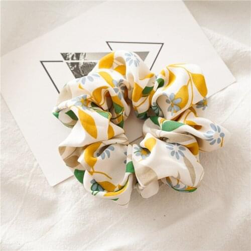 Real silk Hair Scrunchie Elastic Hair Bands Solid Hair Accessories Color Women Girls Headwear Ponytail Holder