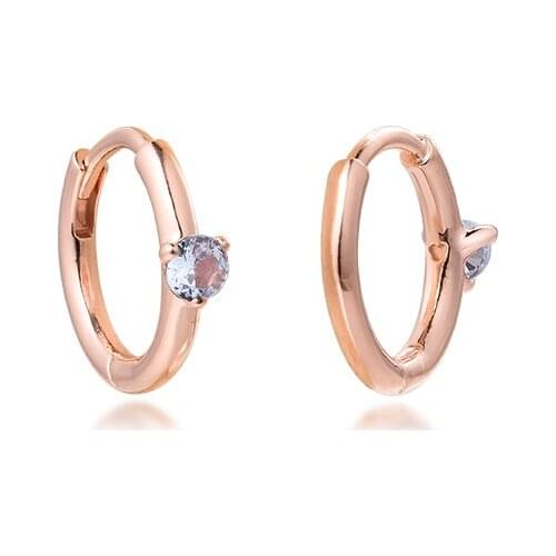 Light Blue Solitaire Huggie Hoop Earrings 2021 Colorful Fits Party Make Up Sterling Silver Jewelry Fashion Earrings For Woman