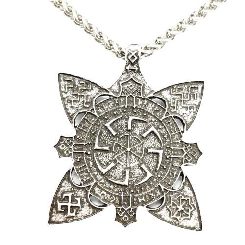 Slavic Kolovrat Pendant Star Of Russia Amulet Jewelry Necklace Talisman Wicca