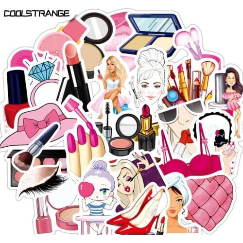 10/30/50Pcs Cosmetics Graffiti Stickers For Girl For Laptop Skateboard Luggage Refrigerator Notebook Helmet Toy Cartoon