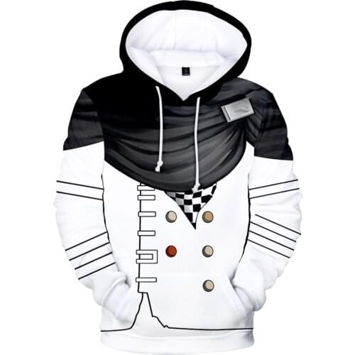 Hot 3D Printed Monokuma HoodieMen Sweatshirts Women Cartoon Cosplay Outfit Autumn Hip Hop Hooded Casual Boys Girls Streetwear