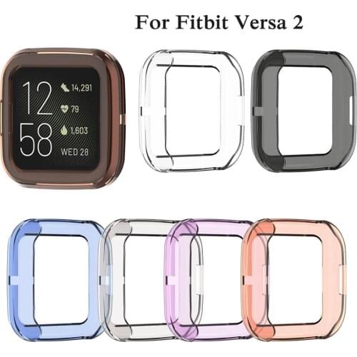 6 colors For Fitbit Versa2 Band Ultrathin Case Cover Clear Protective Shell sport Watch wristband bracelet Soft Screen Protector