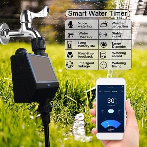 KKmoon Intelligent Water Management System Smart Water Valve Solar-Powered Automatic Watering System Smart Water Timer