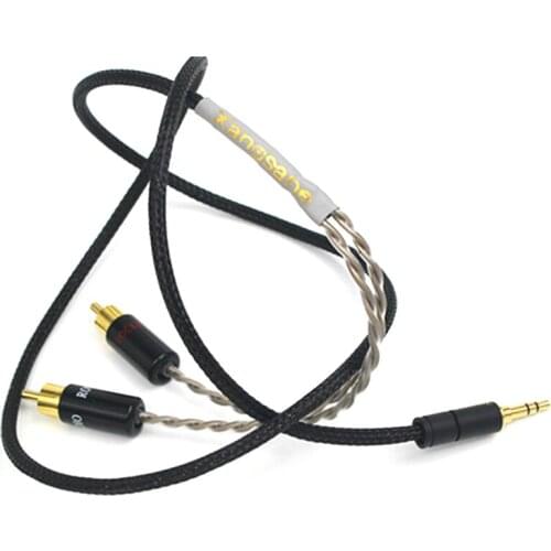 High-end HiFi Silver RCA Cable 2RCA to 3.5mm Jack RCA AUX Cable for DJ Amplifiers Subwoofer Audio Mixer Home Theater DV