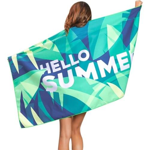 Women Fish Leaf Print Swim Quick Dry Blanket Large Soft Beach Towel