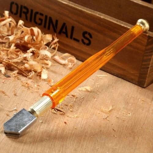 1Pc Professional Glass Glazing Tile Cutting Cutter Diamond Tipped Antislip Metal Handle Steel Blade Jewelry Craft Household Tool