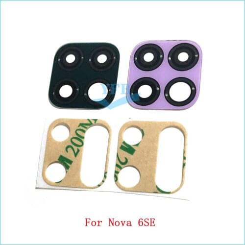 1pcs Rear Back Camera Glass Lens with Stickers For Huawei Nova 6SE Replacement Part
