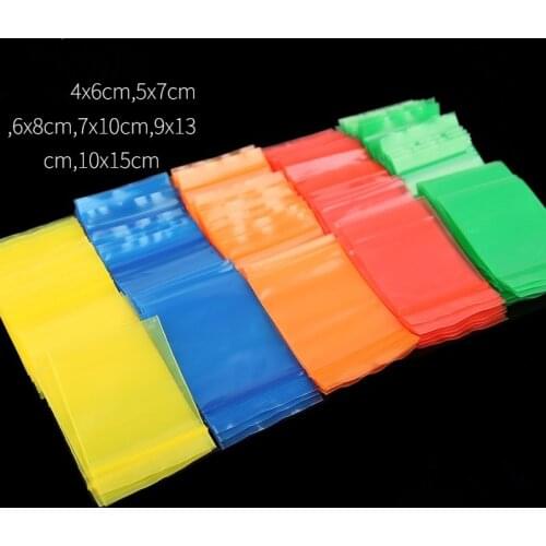 100Pcs/Lot Transparent Ziplock Bag Thickened Food Bags Plastic Packaging Gift Storage Pouches Colors Candy Chocolate Nuts Snacks