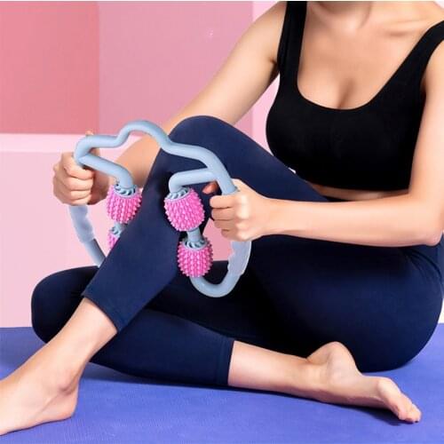 360 Massage Roller for Arm Leg 4 Wheels U Shape Trigger Points Relieve Muscle Pain Yoga Pilates Sports Bodybuilding Equipment