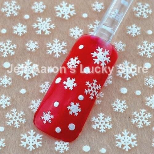 5 Sheets glitter snowflake design 3d nail art stickers Christmas manicure nails decals foil decorations tool XH510